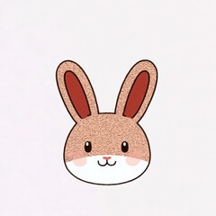 Obraz premium Cute Cartoon Rabbit Head Illustration