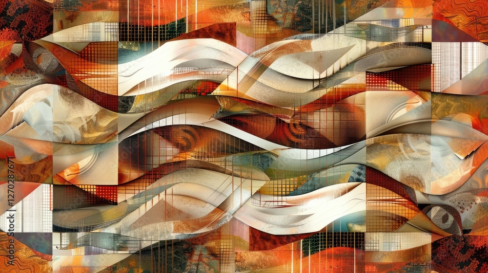 Aufkleber explore this captivating abstract digital art featuring complex patterns and vibrant colors, ideal f