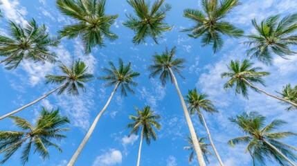 Tropical Paradise: A Sky Full of Palm Trees