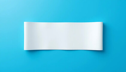 Obraz premium Blank White Paper Banner on Bright Blue Background for Message