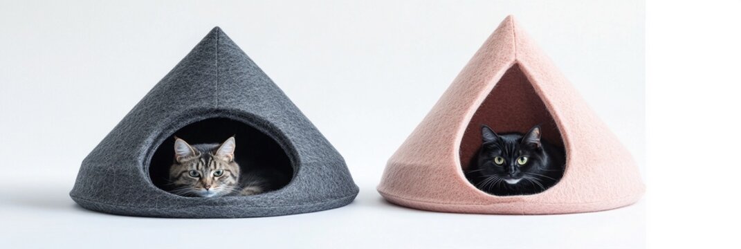 Cozy Cat Caves: Plush and Felted Warmth for Your Feline Friends - Discover the Ultimate in Cat Comfort with Our Unique Circular and Tent-Style Designs