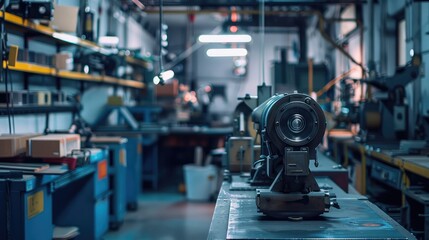 Fototapeta premium Modern Industrial Workshop with Advanced Machinery