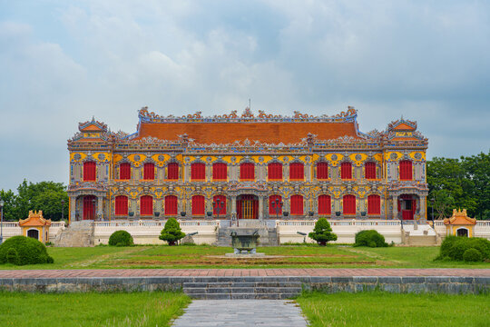 the majestic Kiến Trung Palace, a prominent structure within the Hue Imperial City in central Vietnam