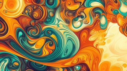Fototapeta premium Swirling Patterns with Vibrant Colors – Abstract background