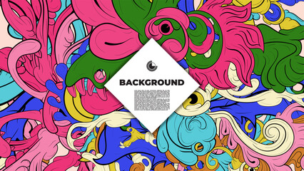 Eye-catching abstract vector wallpaper with vibrant colors and intricate fractal designs, ideal for posters, banners, and fabric prints.