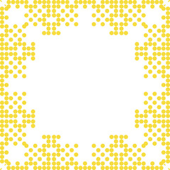 Yellow Circle Embroidery Border