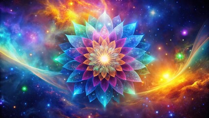 Fototapeta premium Cosmic Bloom in Vibrant Colors, cosmos, celestial scene, cosmos, celestial scene