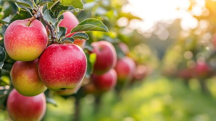 Harvesting fresh red apples in an orchard during golden hour nature photography rural landscape