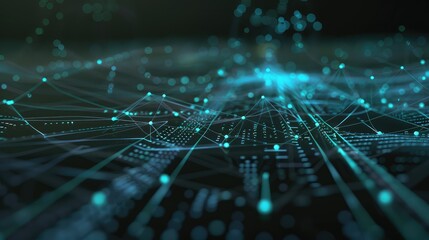 Futuristic Digital Network and Data Connections Visualization