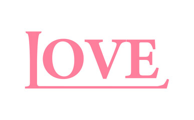 ピンク色のLOVE（愛）の文字のロゴマーク

