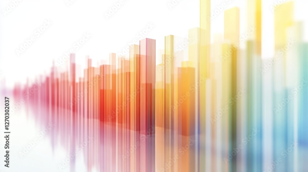 Poster colorful bar chart on isolated white background for data visualization