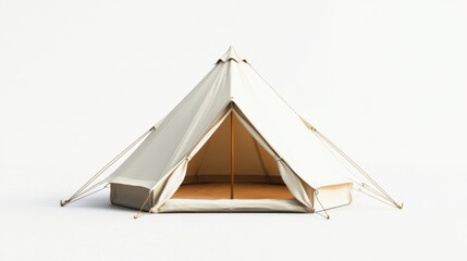 Isolated White Camping Tent on Clean Background for Outdoor Use