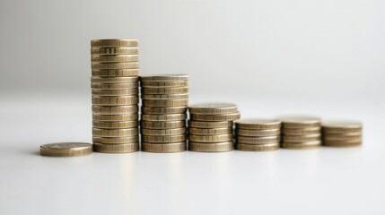 Cost Benefit Analysis Chart with Isolated Stacks of Coins
