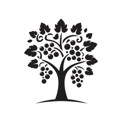 Ornate grapevine tree illustration.