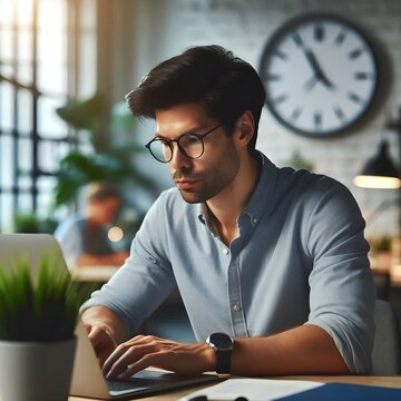 Empleado de empresa hispano-estadounidense que est&aacute; apurado por el tiempo
