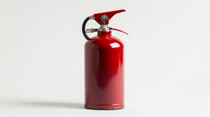 Obraz premium Red Fire Extinguisher Isolated on White Background for Safety Use