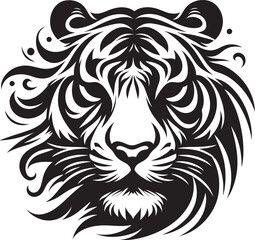 Ornate tiger head illustration.