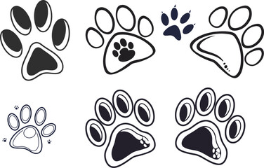 Fototapeta premium Pet paw editable stroke outline icon