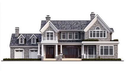 Isolated House for Sale on White Background with Elegant Design