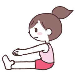 前屈しようとする女性イラスト