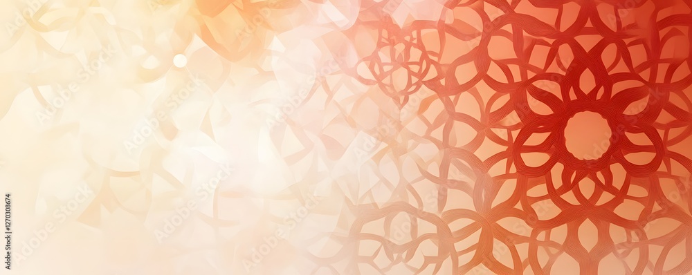 Poster abstract floral patterns merge in a gradient of warm colors