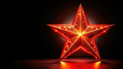 A beautiful close-up photograph of a bright red star on a black background, night sky, astronomy, photography, cosmic