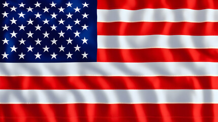 Waving American Flag with Bright Colors and Soft Fabric Texture