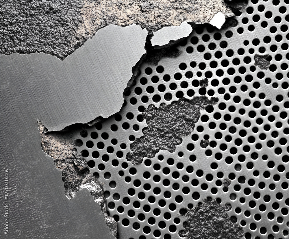 Poster breach of texture: this image showcases a close-up view of a raw surface, where the contrast of text