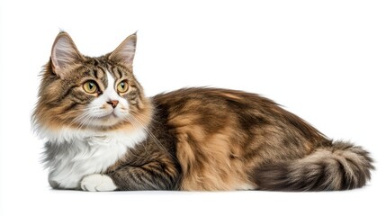 Beautiful Ragdoll Cat Isolated on a White Background