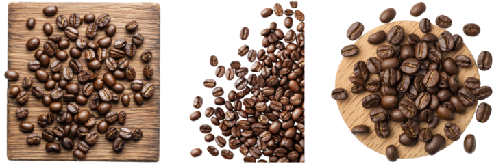 Assorted Coffee Beans on Wooden Surfaces for Coffee Lovers