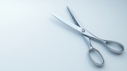 Silver Scissors Isolated on Clean White Background for Design Use