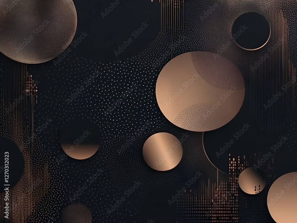 Poster abstract geometric elegance: a visually captivating arrangement of overlapping circles in varying si