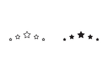 Five star customer product review icon set. Five star rating. Yellow 5 star flat icon for apps and websites. Quality, customer ratings, feedback.
