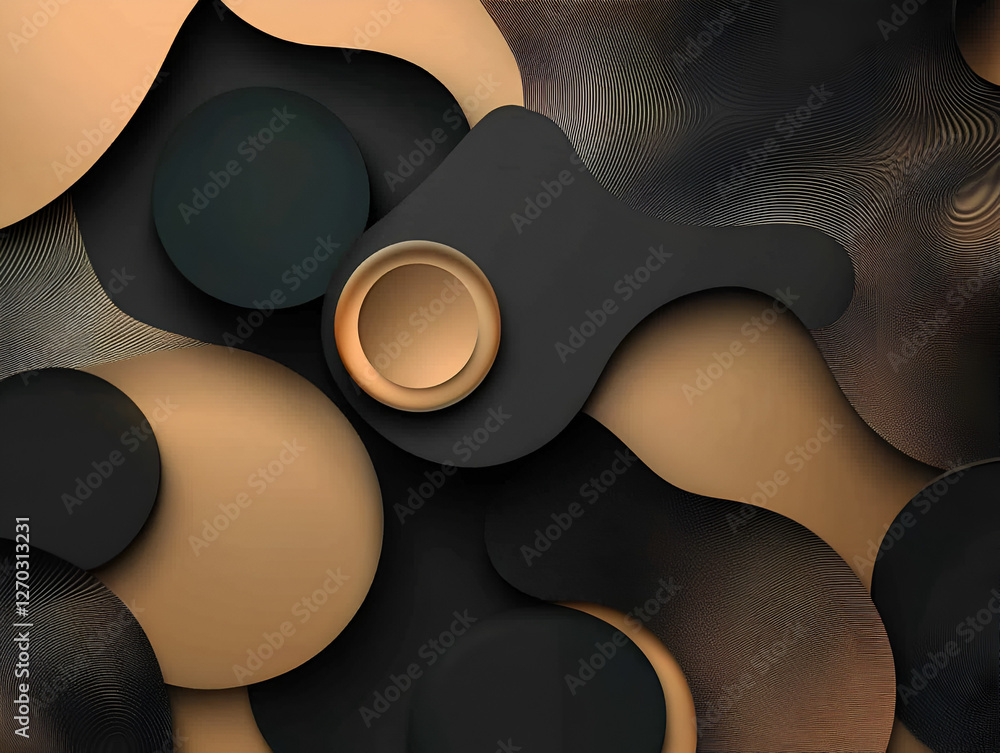 Poster abstract geometric composition: a striking and modern abstract design featuring a complex arrangemen