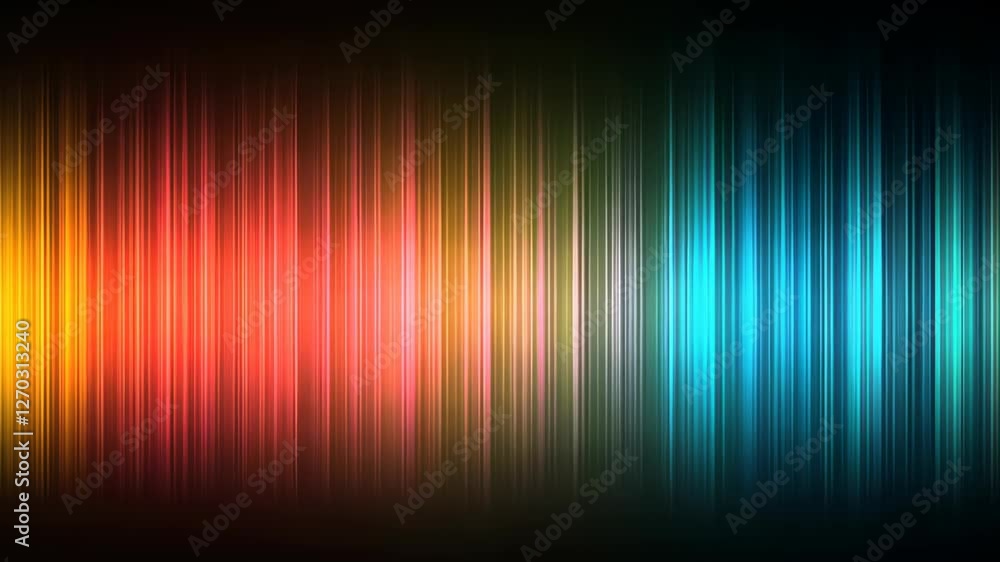Poster colorful vertical sound wave render with vibrant spectrum display in abstract style highlighting aud