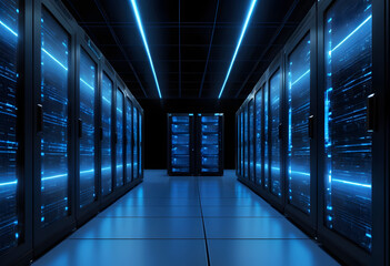 A digital data center room composed of high-capacity PCs