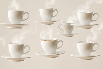 Floating Coffee Cups - A Delicate Still Life