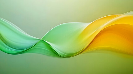 Abstract Flowing Waves of Green and Yellow Shades for Backgrounds