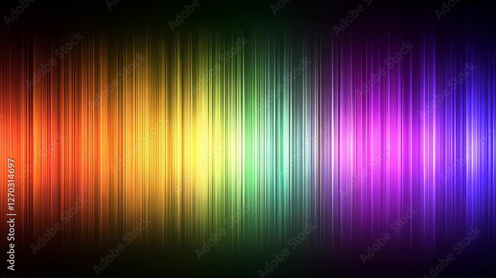 Poster colorful vertical sound wave render with vibrant spectrum display in abstract style highlighting aud