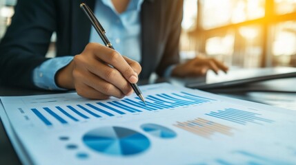 Professional Close-Up of Business Person Writing Goals on Paper