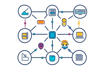 Connected Data Network: A Vibrant, Linear Illustration