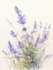 Lavender watercolor hand-painted decorative elements