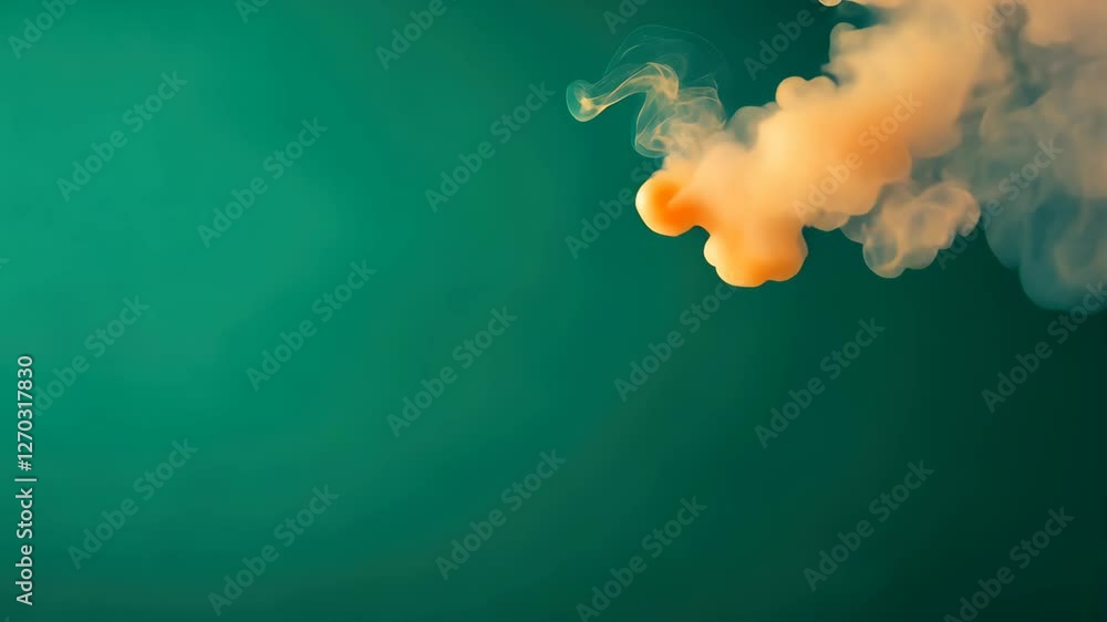 Poster abstract cloud of smoke on green chroma key background for creative digital art and design projects 