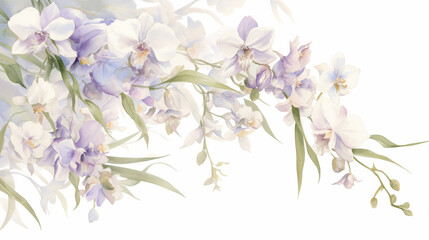Obraz premium Orchid watercolor hand-painted decorative elements