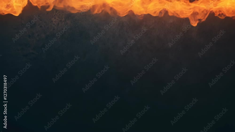 Poster fiery orange energy frame with abstract flame animation effect on dark background for dynamic design