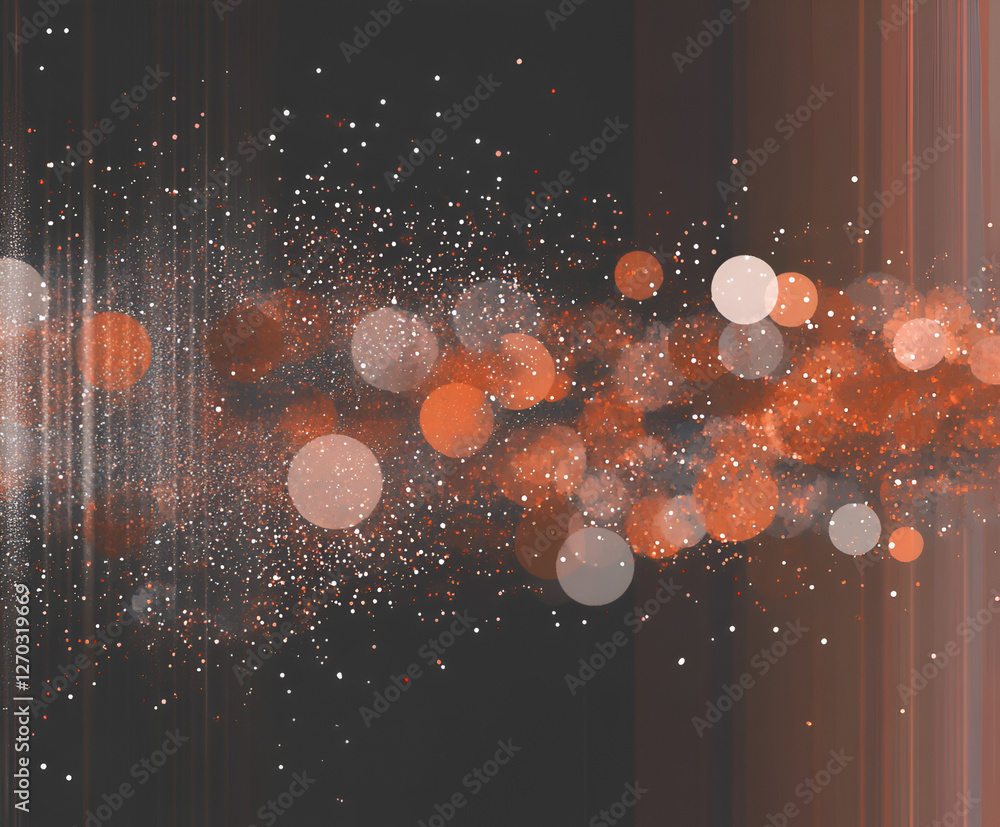 Poster abstract bokeh art: dynamic composition of blurred lights and particles, creating a sense of movemen