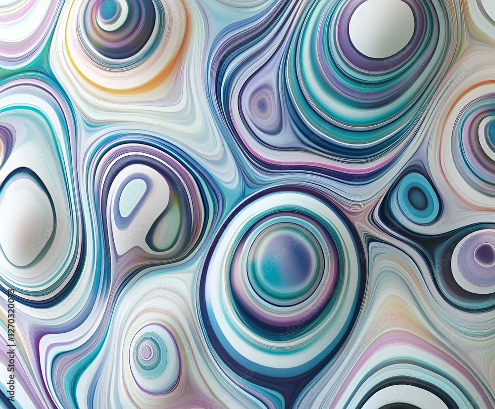 Poster abstract swirls in motion: an intricate, mesmerizing pattern of colorful swirls and fluid forms crea