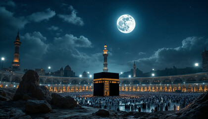 Kaaba background. Mecca background. Mubarak background
