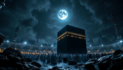 Kaaba background. Mecca background. Mubarak background