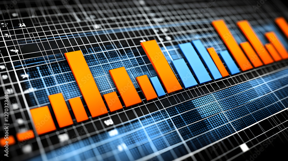 Aufkleber analyzing financial data trends digital workspace infographic tech environment aerial view data visu